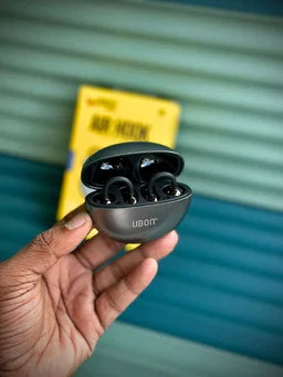 UBON Black Air Hook J8 Truly Wireless Earclips – Open-Ear Bluetooth Earphones with Mic & Type-C Charging