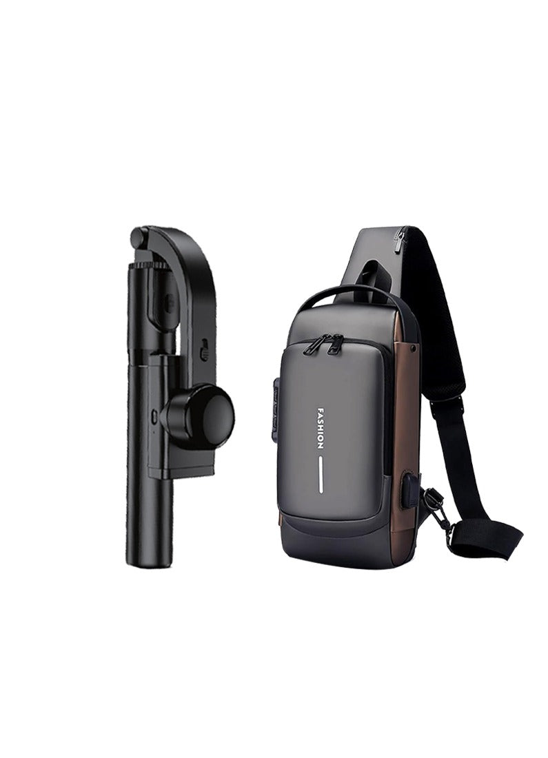 3-in-1 Gimbal Stabilizer & Fashion Sling mini travel bag Combo