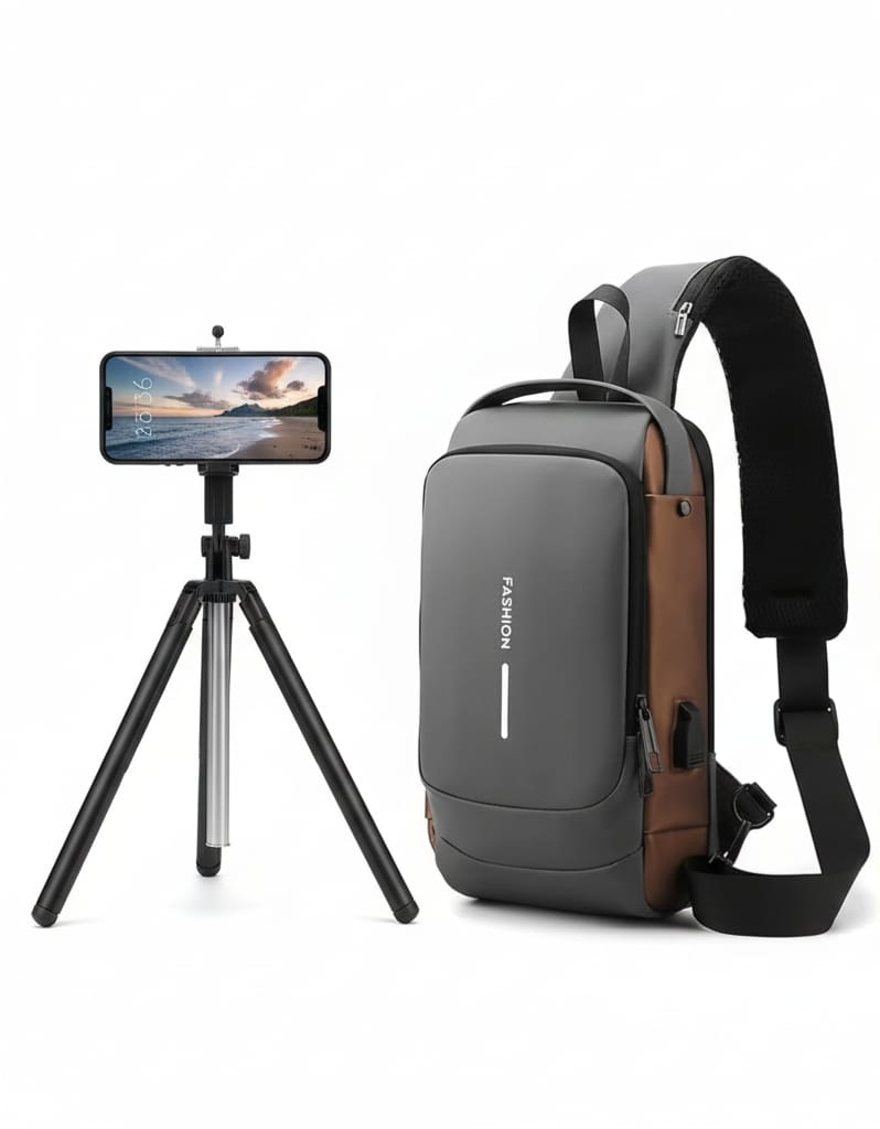Fashion Sling mini travel bag Combo & Tripod Selfie Stick Combo
