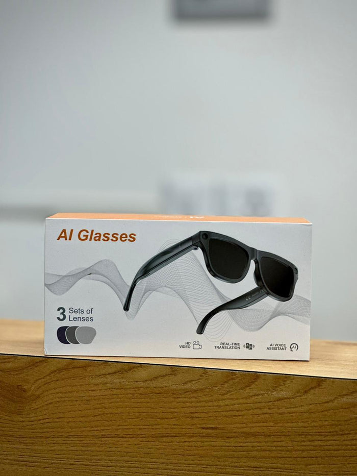 AI Smart Glasses with HD Camera & Voice Features, 3 Lens Set | Bluetooth | Hands-Free Experience
