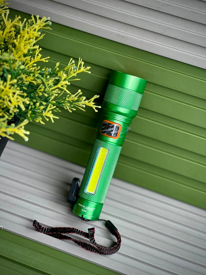 ROCK LIGHT M62 High-Power Rechargeable LED Torch Light with Type-C Charging Cable & Carrying Case – 1500mAh