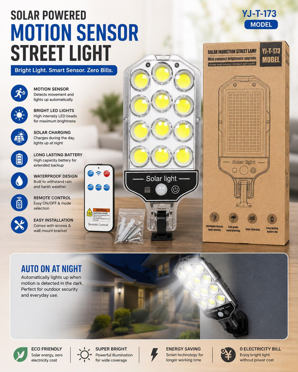 Solar Street Light & Smart WiFi Camera Combo | Outdoor Security & Bright LED Lighting