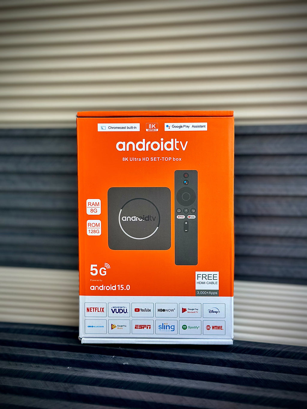 Android 15.0 8K Ultra HD Smart TV Set-Top Box – 8GB RAM, 128GB ROM, 5G Wi-Fi, Google Assistant & Free HDMI Cable
