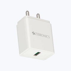 ZEBRONICS - 18W | ADAPTOR WITH TYPE C CABLE - Black | White