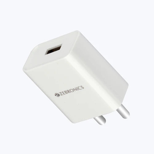 ZEBRONICS - 5V |2.1A ADAPTOR WITH TYPE-C CABLE White