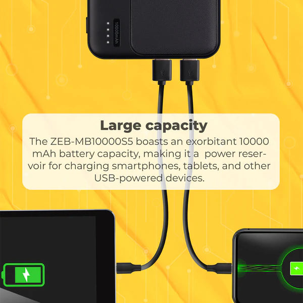 ZEBRONICS POWERBANK - 10000 5V | 2A