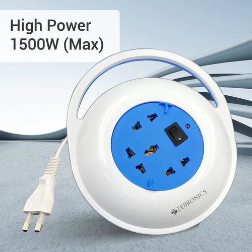 ZEBRONICS - POWER STRIP (GREY) |1500W|4M|3 Socket