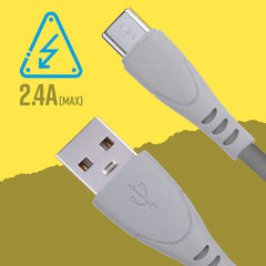 ZEBRONICS USB TO TYPE C CABLE (GREY)