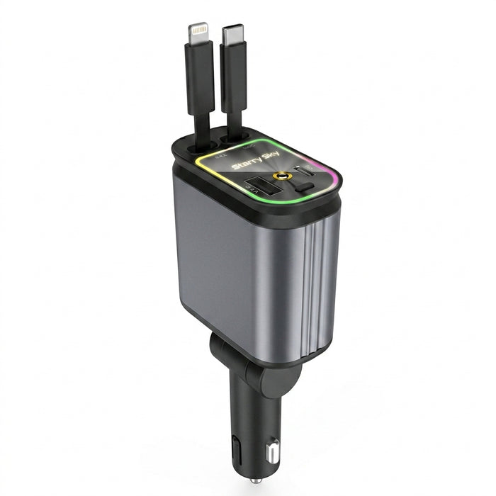 4 in 1 Starry Sky Lazer Car Charger – Fast Charging + Ambient Light Projector (Type-C, iOS, USB, PD 3.0) ₹ 899  ONLY