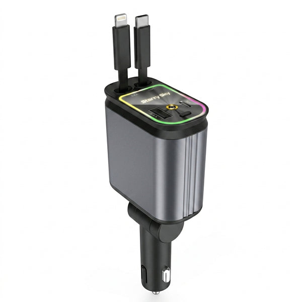 4 in 1 Starry Sky Lazer Car Charger – Fast Charging + Ambient Light Projector (Type-C, iOS, USB, PD 3.0) ₹ 899  ONLY
